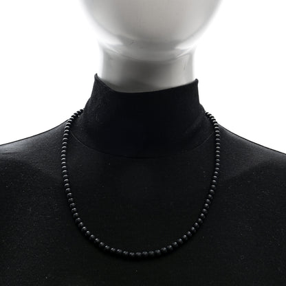 David Yurman Sterling Silver Black Onyx 5mm Spiritual Beads Necklace 2 of 4