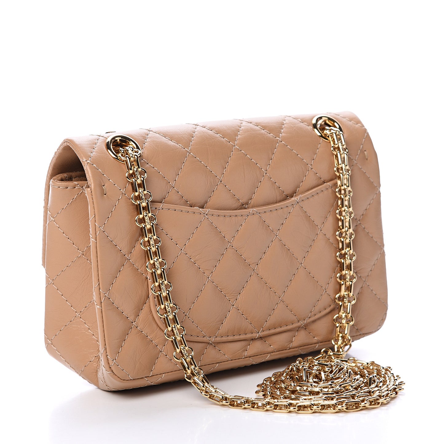Aged Calfskin Quilted 2.55 Reissue Mini Flap Beige