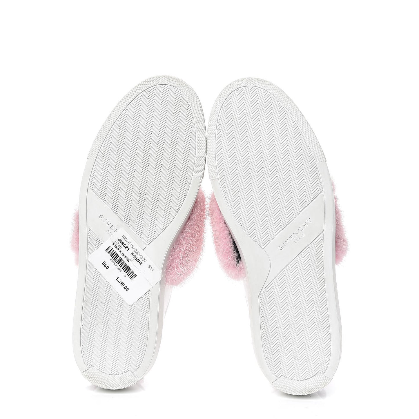 Calfskin Mink Fur Womens Urban Street Sneakers 39 White Rose