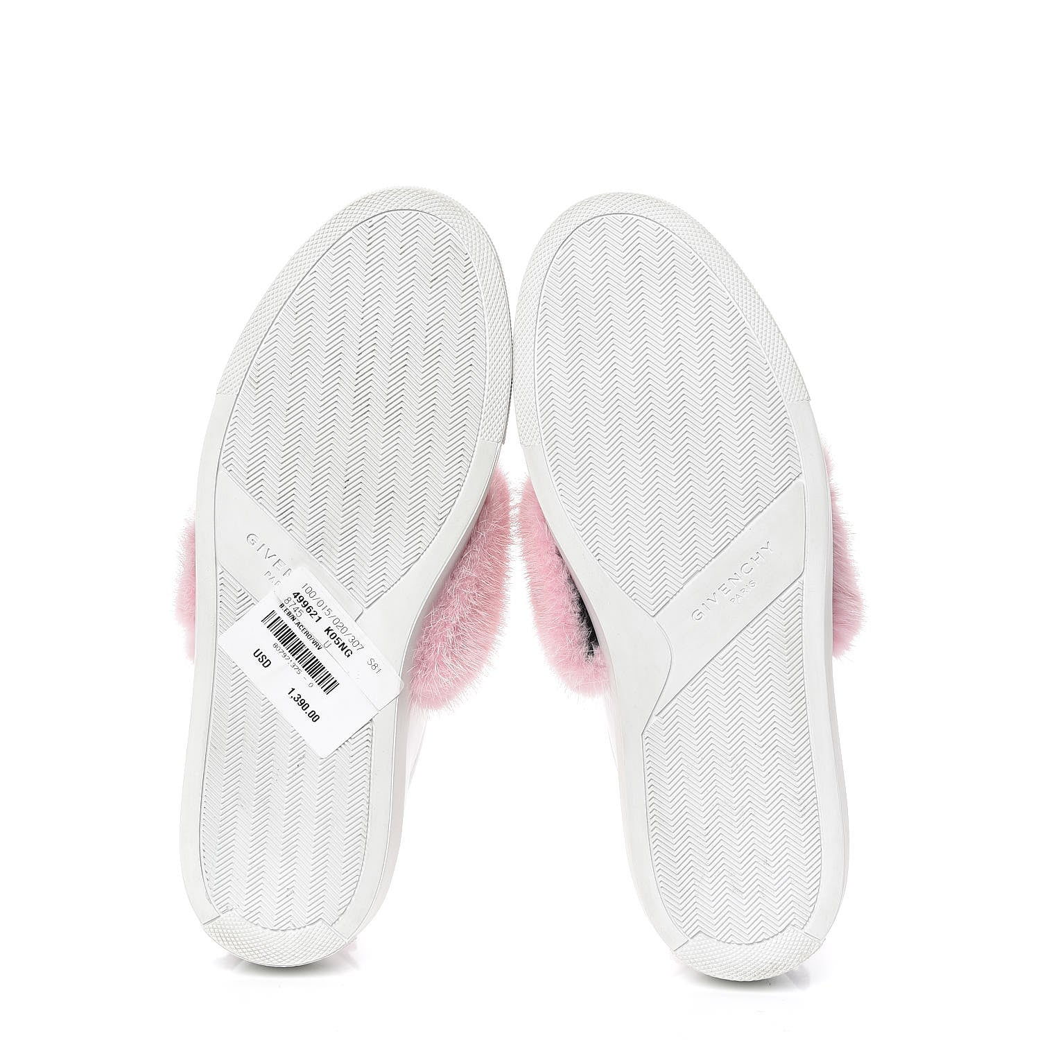 Givenchy Calfskin Mink Fur Womens Urban Street Sneakers 39 White Rose 6 of 11