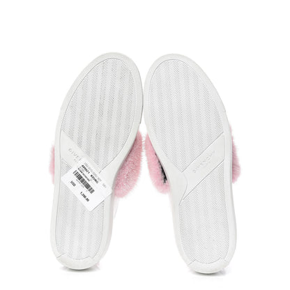Givenchy Calfskin Mink Fur Womens Urban Street Sneakers 39 White Rose 6 of 11