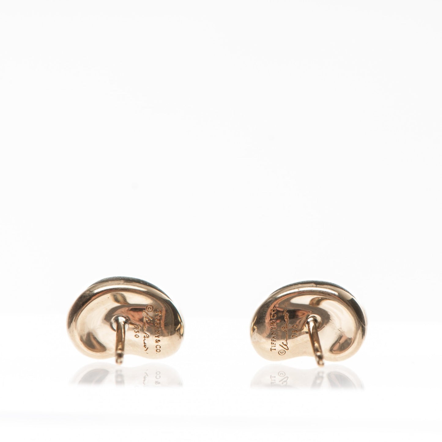 18K Yellow Gold 12mm Elsa Peretti Bean Earrings