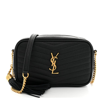 Saint Laurent Grain De Poudre Matelasse Monogram Mini Lou Camera Bag Black 1 of 10