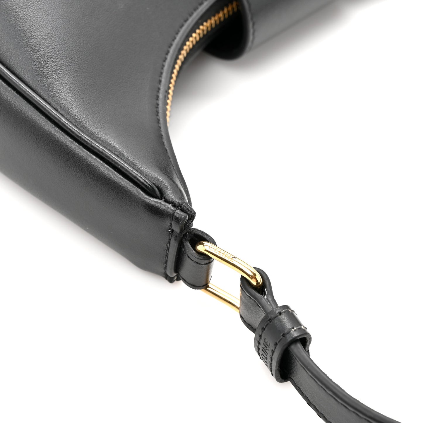 Smooth Calfskin Medium Strap Ava Triomphe Shoulder Bag Black
