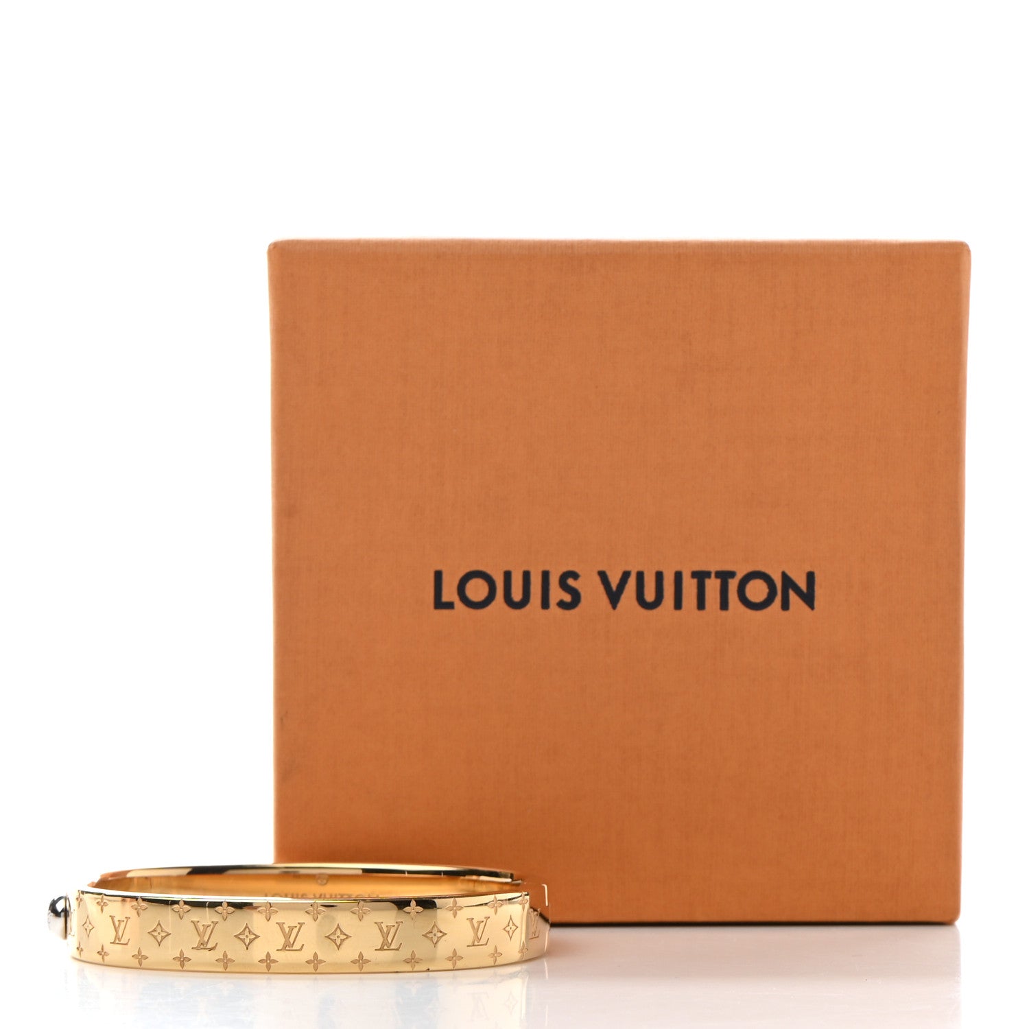 Louis Vuitton Brass Monogram Nanogram Cuff S Gold 7 of 7