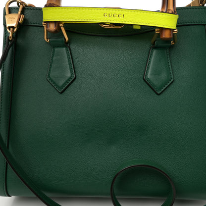 Gucci Wonka Grain Calfskin Small Diana Tote Bag Green Yellow Fluo 15 of 16