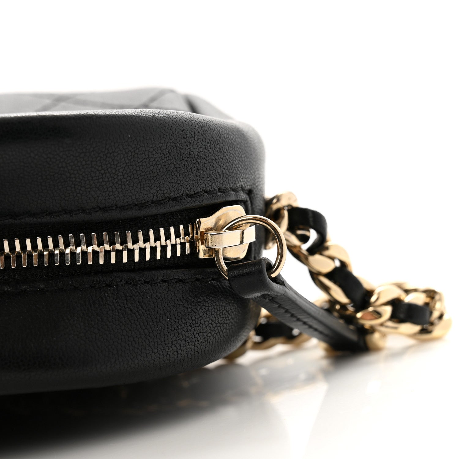 Chanel Goatskin Quilted Small Casual Trip Camera Case Black