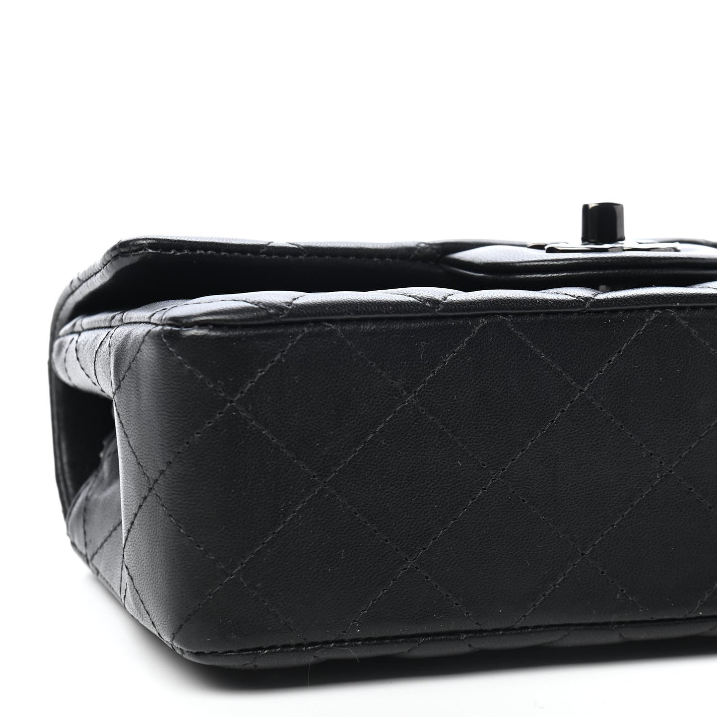 Lambskin Quilted Mini Rectangular Flap So Black