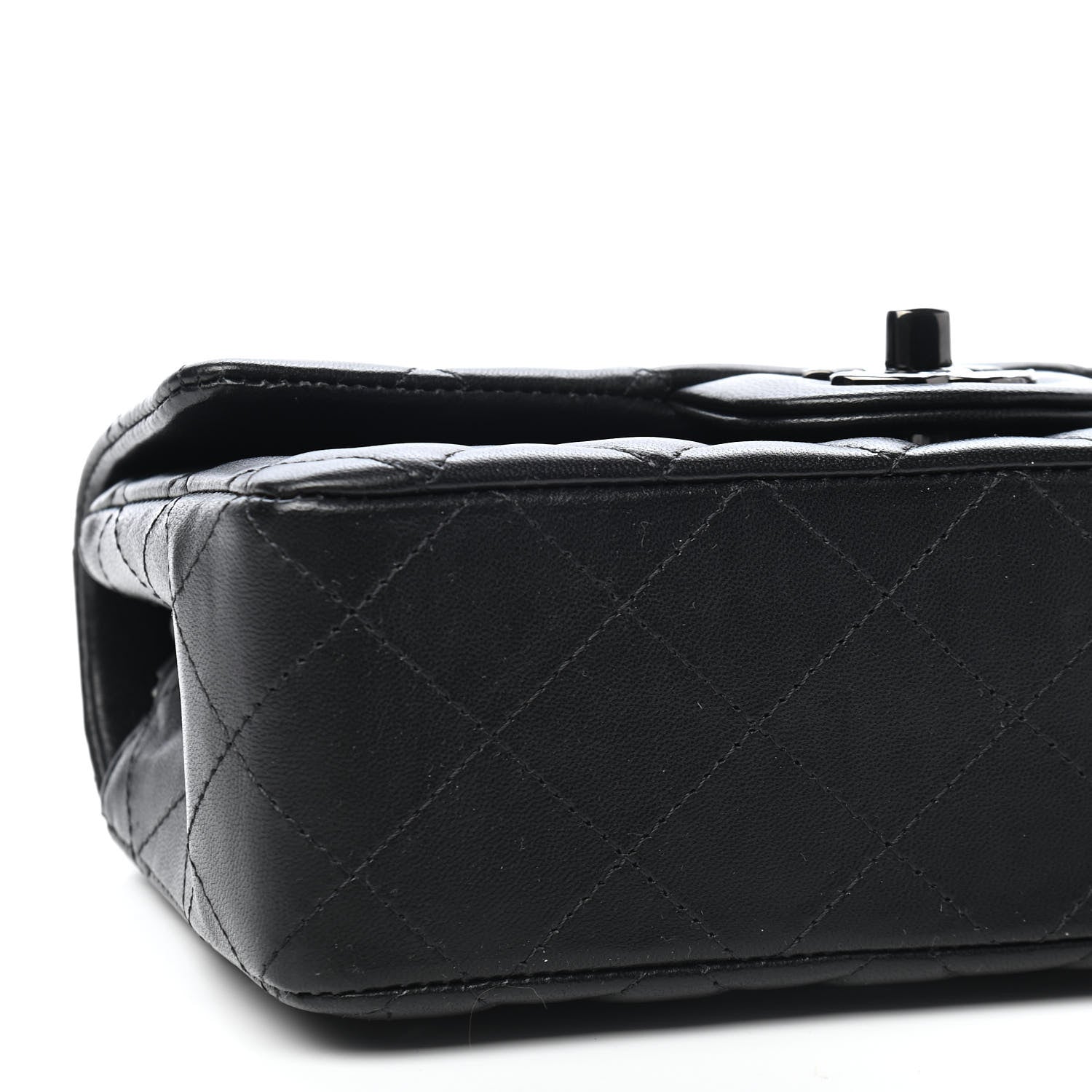 Chanel Lambskin Quilted Mini Rectangular Flap So Black 6 of 9