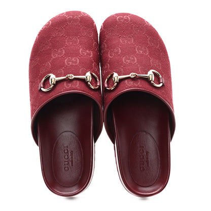 Gucci GG Supreme Monogram Womens Horsebit Slippers 36.5 Rosso Ancora 2 of 11