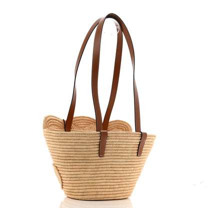 Celine Braided Raffia Calfskin Triomphe Small Panier Tan 4 of 12