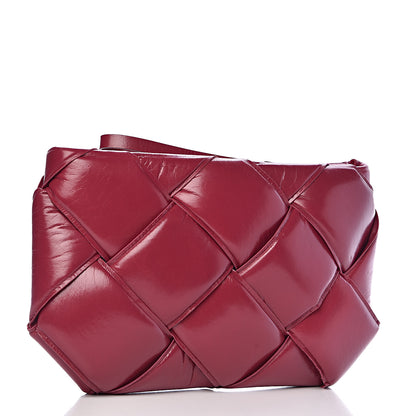 Bottega Veneta Paper Calfskin Maxi Intrecciato Padded Pouch Clutch Amaranto 3 of 8
