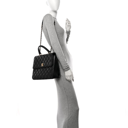 Chanel Lambskin Quilted Large Trendy CC Dual Handle Flap Bag Black 2 of 11