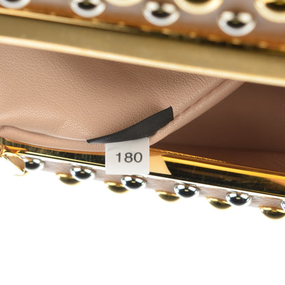Prada Saffiano Lux Crystal Pyramid Bag Ananas Caramel 8 of 8