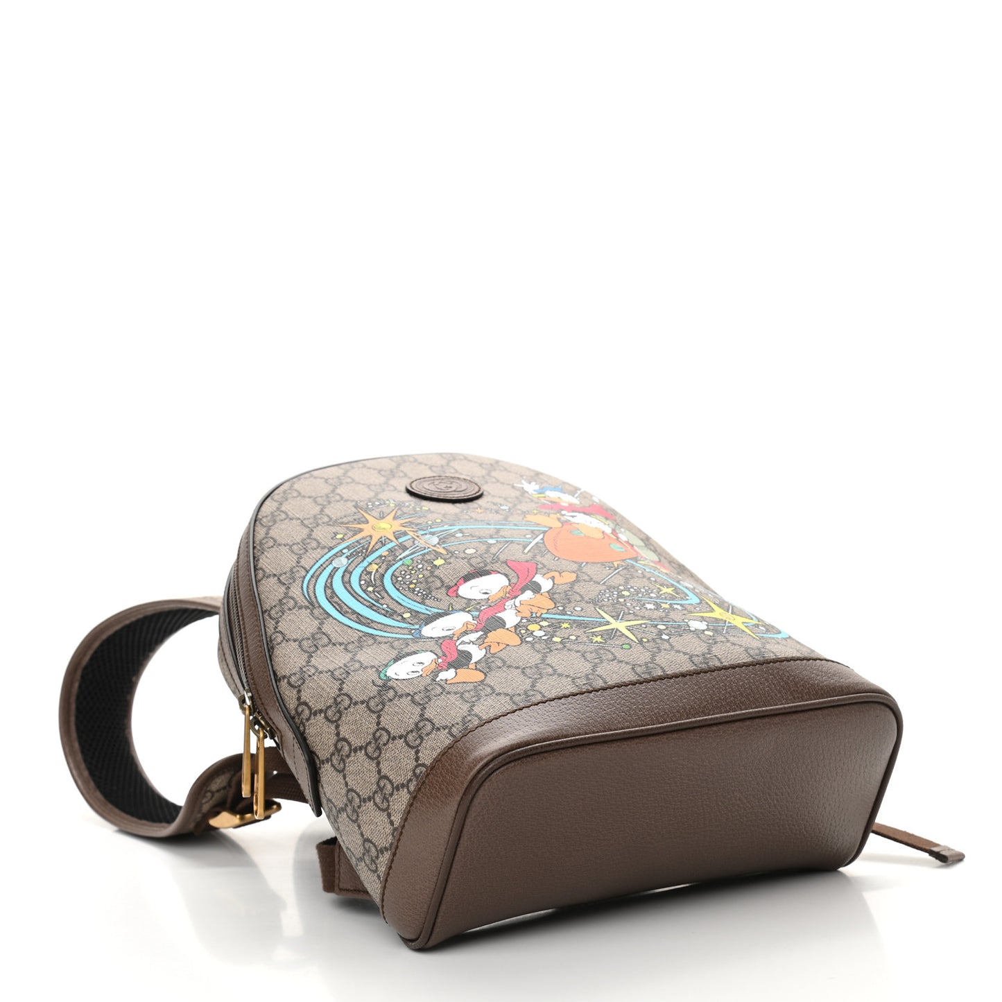 X DISNEY GG Supreme Monogram Donald Duck Small Interlocking G Dome Backpack Beige Multicolor New Acero