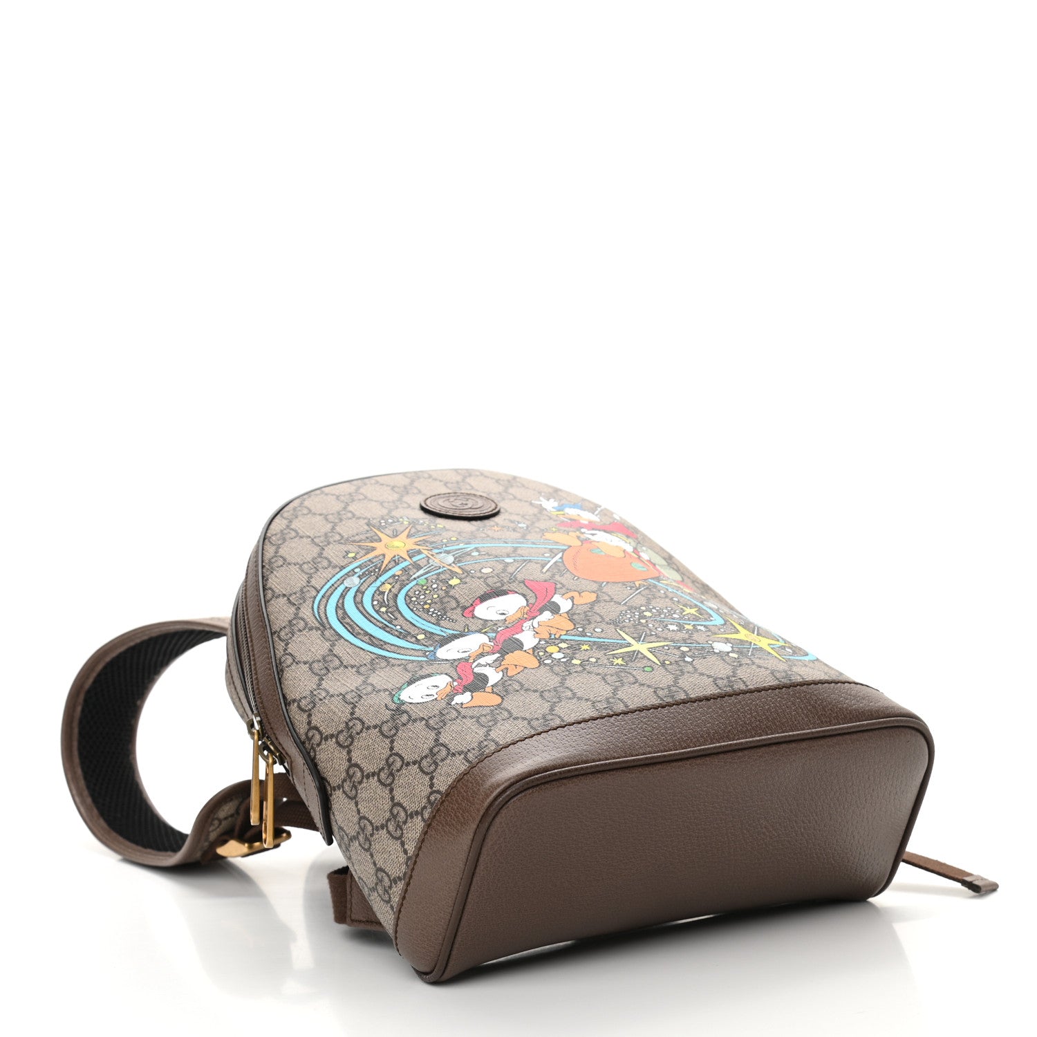 Gucci X DISNEY GG Supreme Monogram Donald Duck Small Interlocking G Dome Backpack Beige Multicolor New Acero 4 of 10
