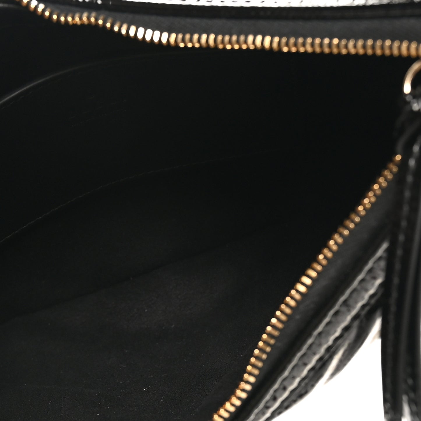 Patent Calfskin Matelasse GG Marmont Half Moon Hobo Black