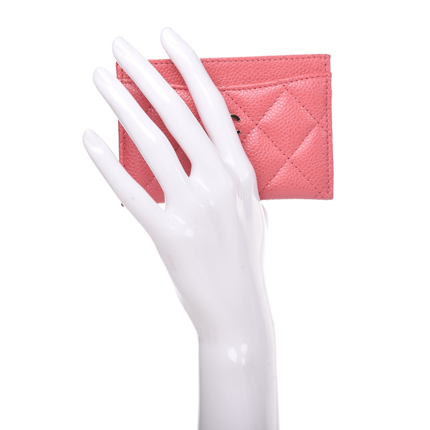 Chanel Caviar Quilted Card Holder Pink 2 of 8