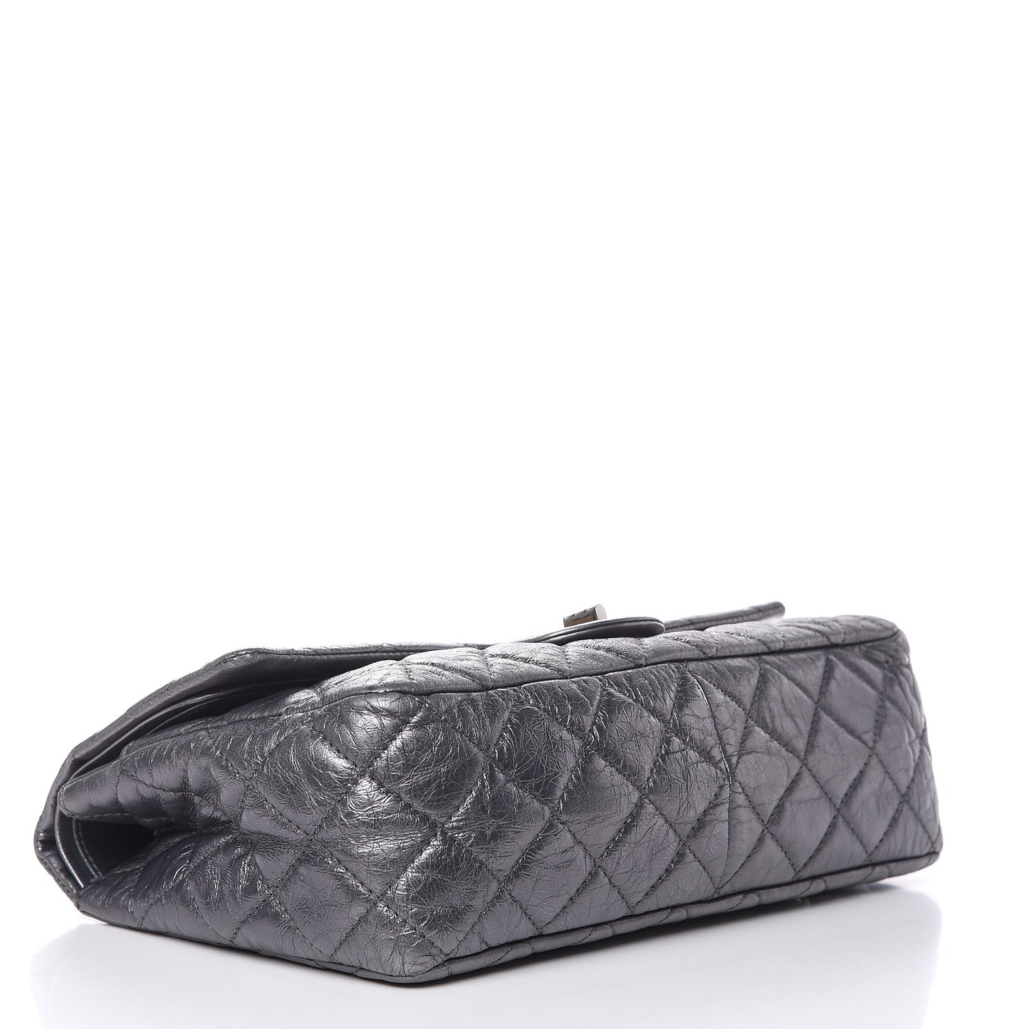Metallic Aged Calfskin Quilted 2.55 Reissue 227 Flap Dark Silver