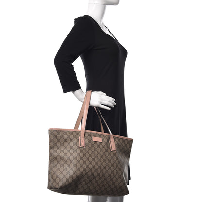Gucci GG Supreme Monogram Medium Zippered Shopping Tote Pink 2 of 15