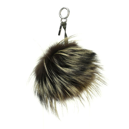Fendi Fox Mink Rabbit Fur Minty Monster Bag Bug Charm Black Brown Multicolor 3 of 5