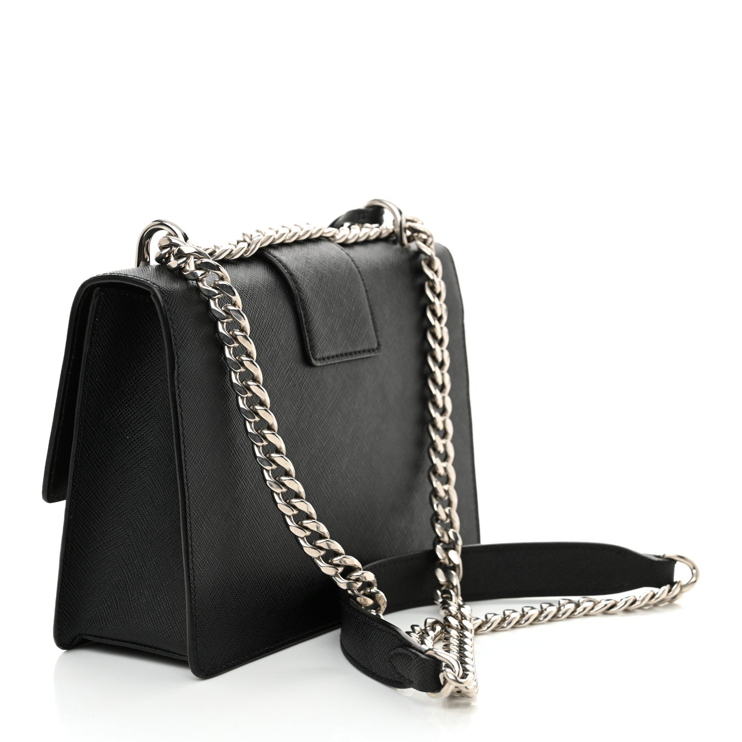 Saffiano Pattina Crossbody Bag Black