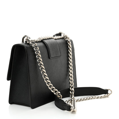 Prada Saffiano Pattina Crossbody Bag Black 3 of 10