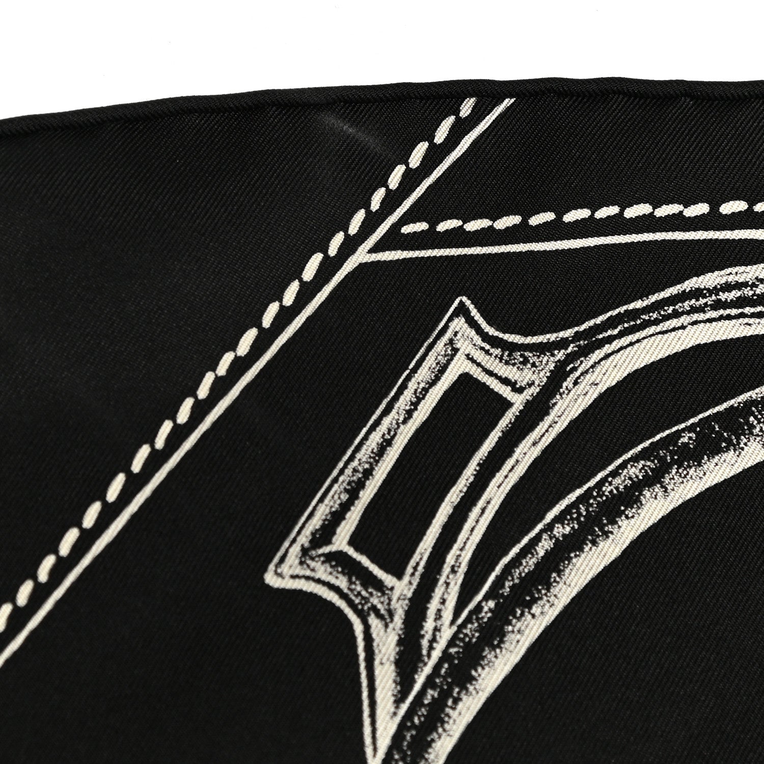 Hermes Silk Projets Carres Scarf 90 Black White 6 of 7
