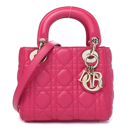 Christian Dior Lambskin Cannage Mini Lady Dior Fuchsia 1 of 9