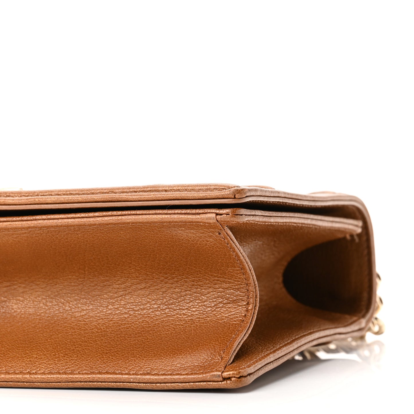Grained Calfskin Medium Diorama Flap Bag Brown
