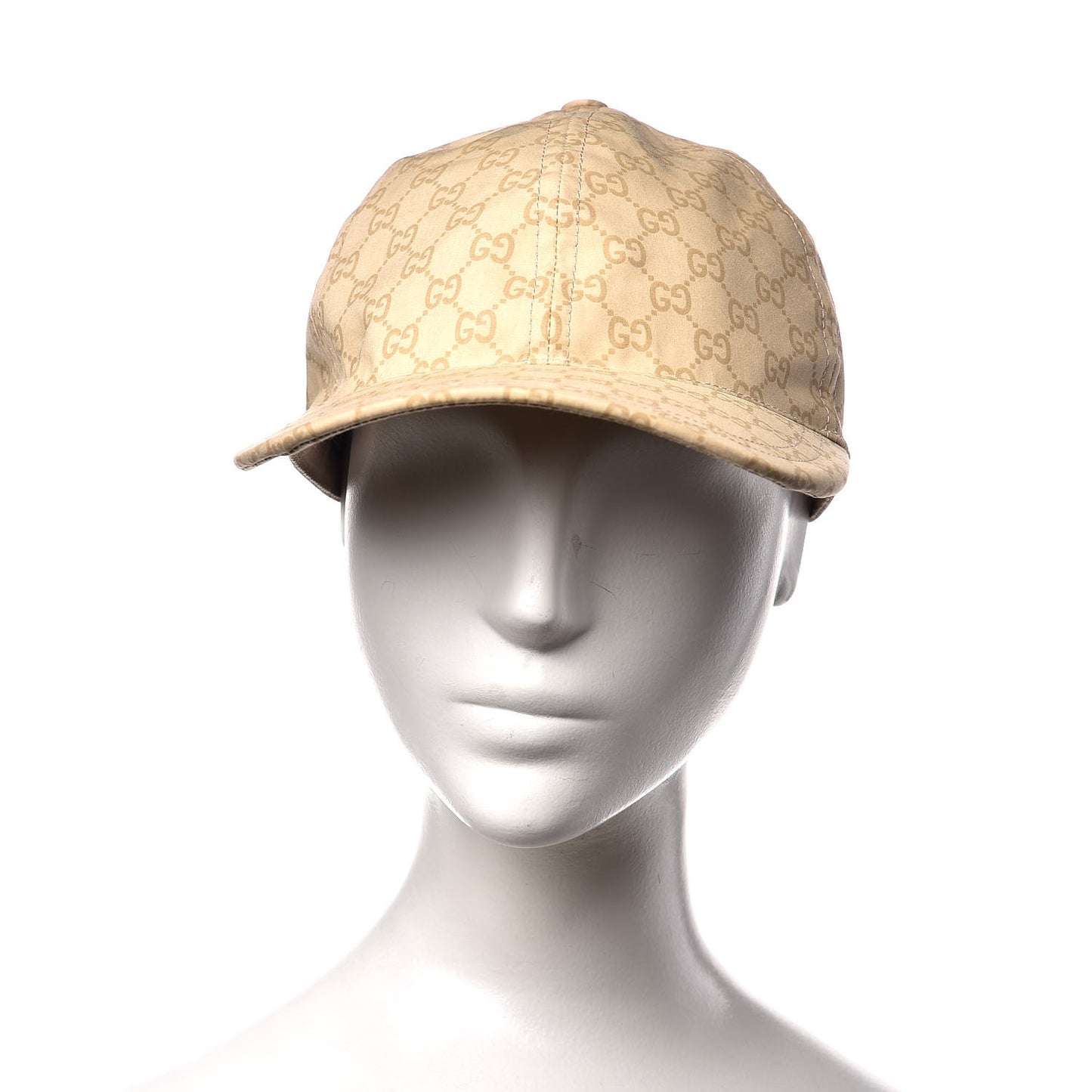 Cotton Monogram GG Web Baseball Hat L Beige