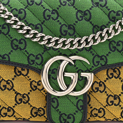 Gucci Monogram Multicolor Matelasse Diagonal Small GG Marmont Shoulder Bag Green Blue Yellow Light Blue Pink 8 of 10