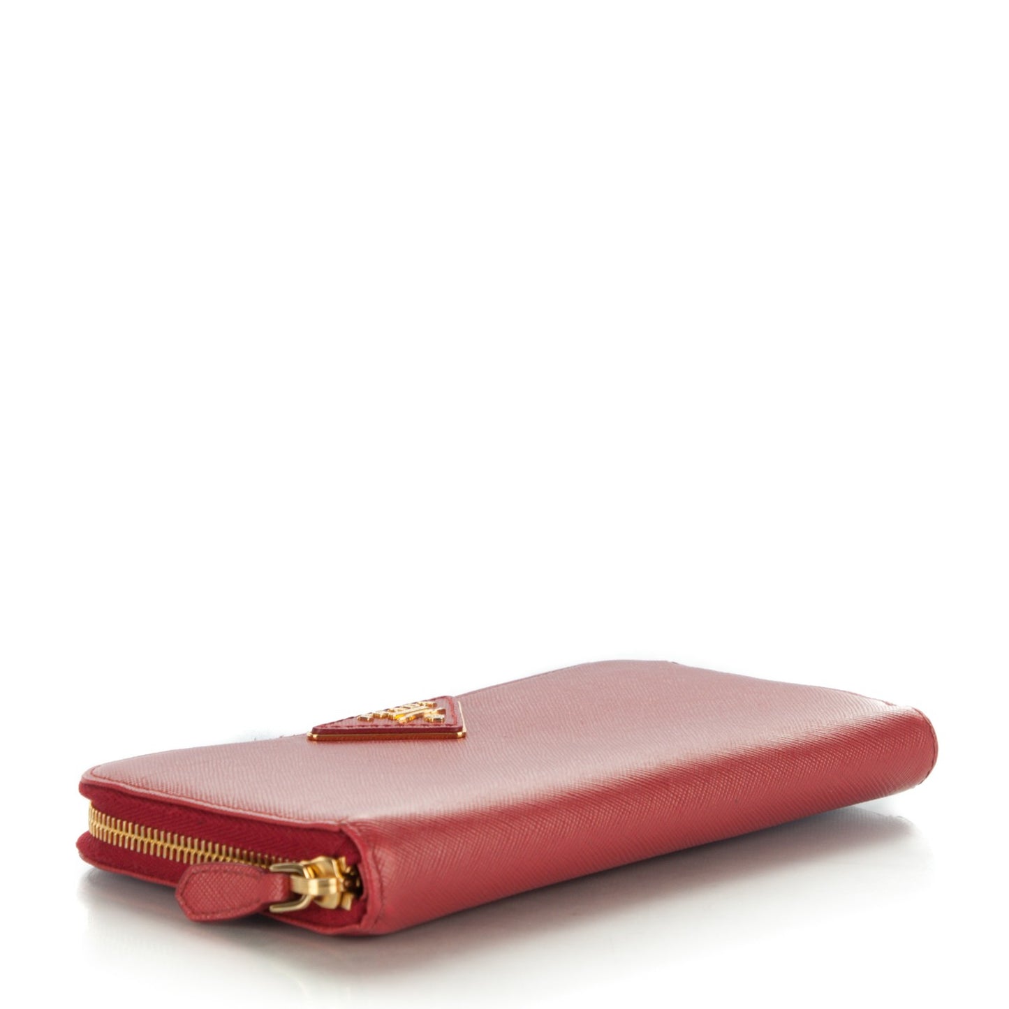 Saffiano Triangle Zip Around Wallet Fuoco