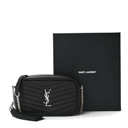 Saint Laurent Grain De Poudre Matelasse Monogram Mini Lou Camera Bag Black 12 of 12