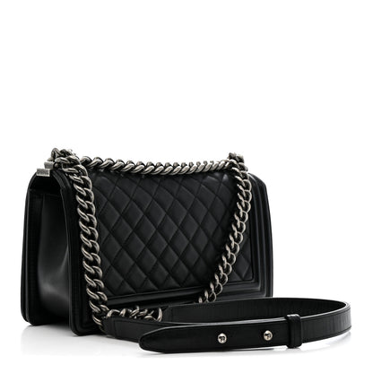 Chanel Lambskin Quilted Medium Boy Flap Black 3 of 13
