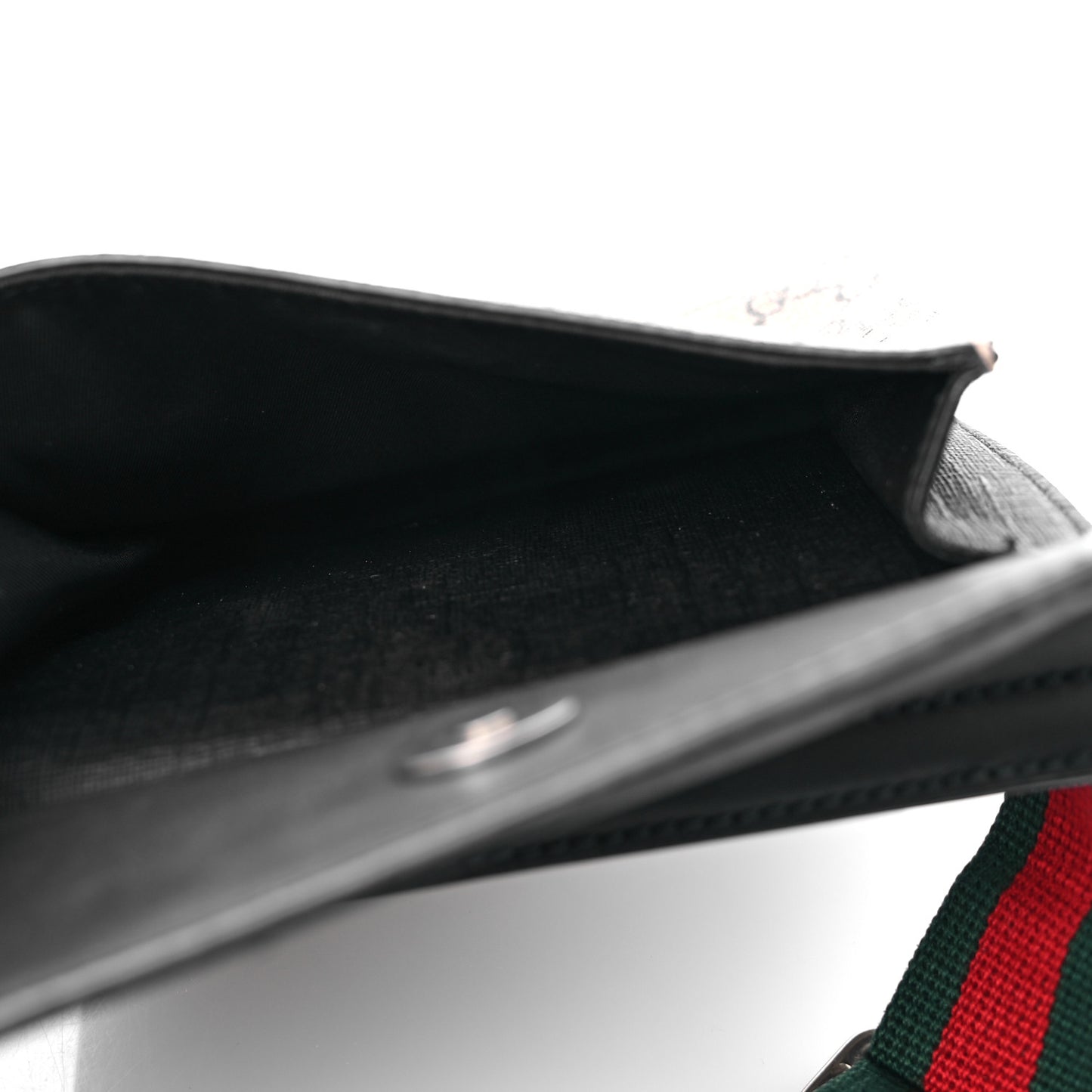 GG Supreme Monogram Web Belt Bag Black