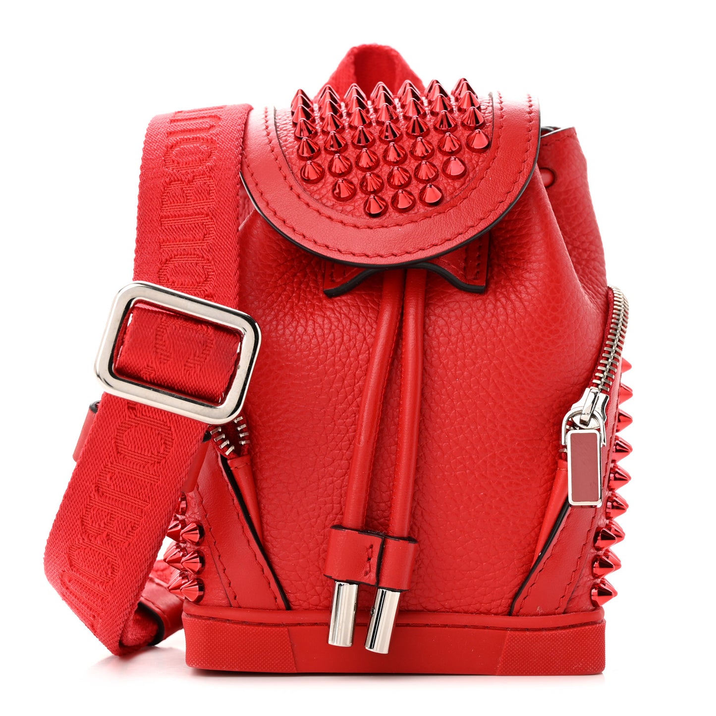 Calfskin Spiked Mini Explorafunk Keyring Bag Loubi