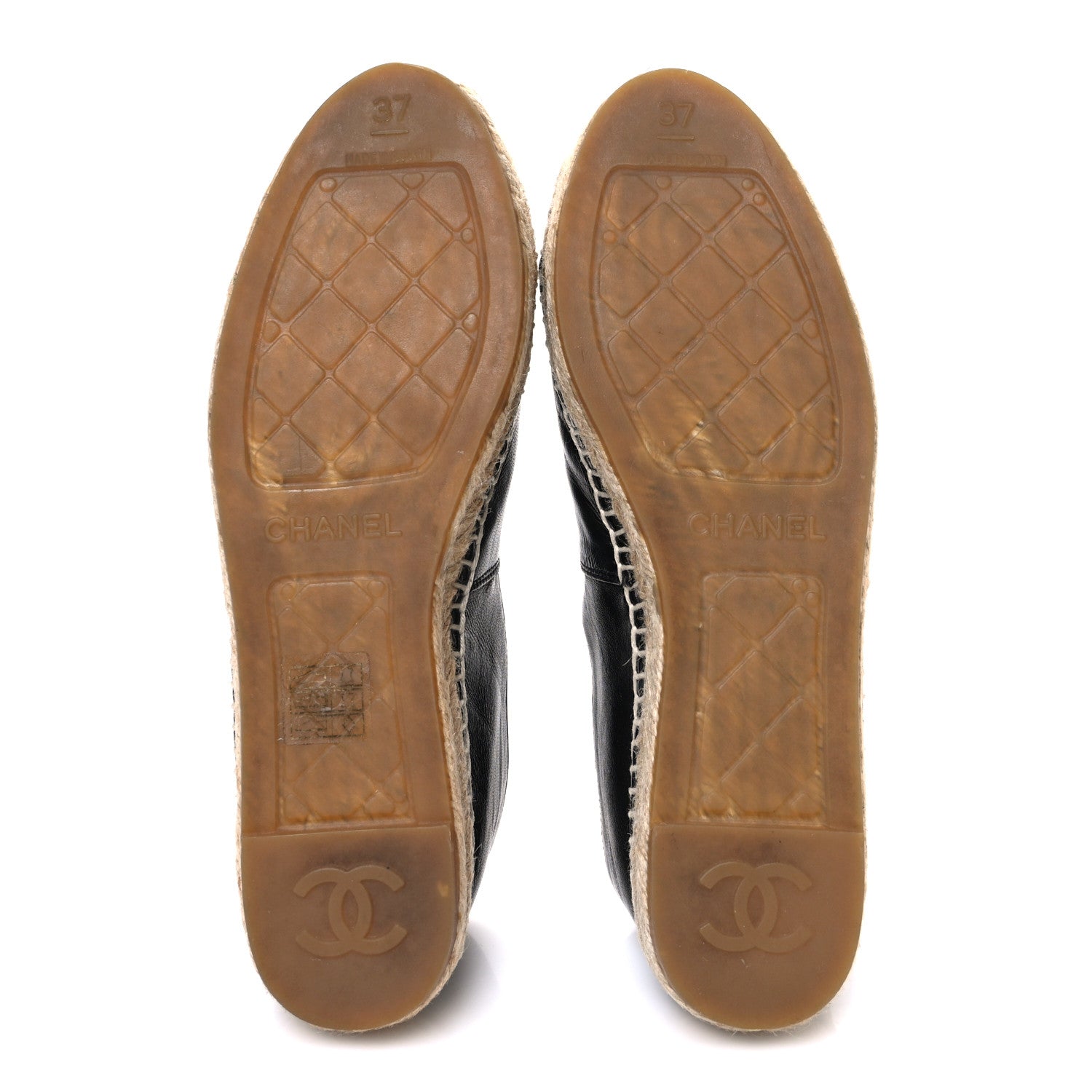 Chanel Lambskin CC Espadrilles 37 Black 7 of 11