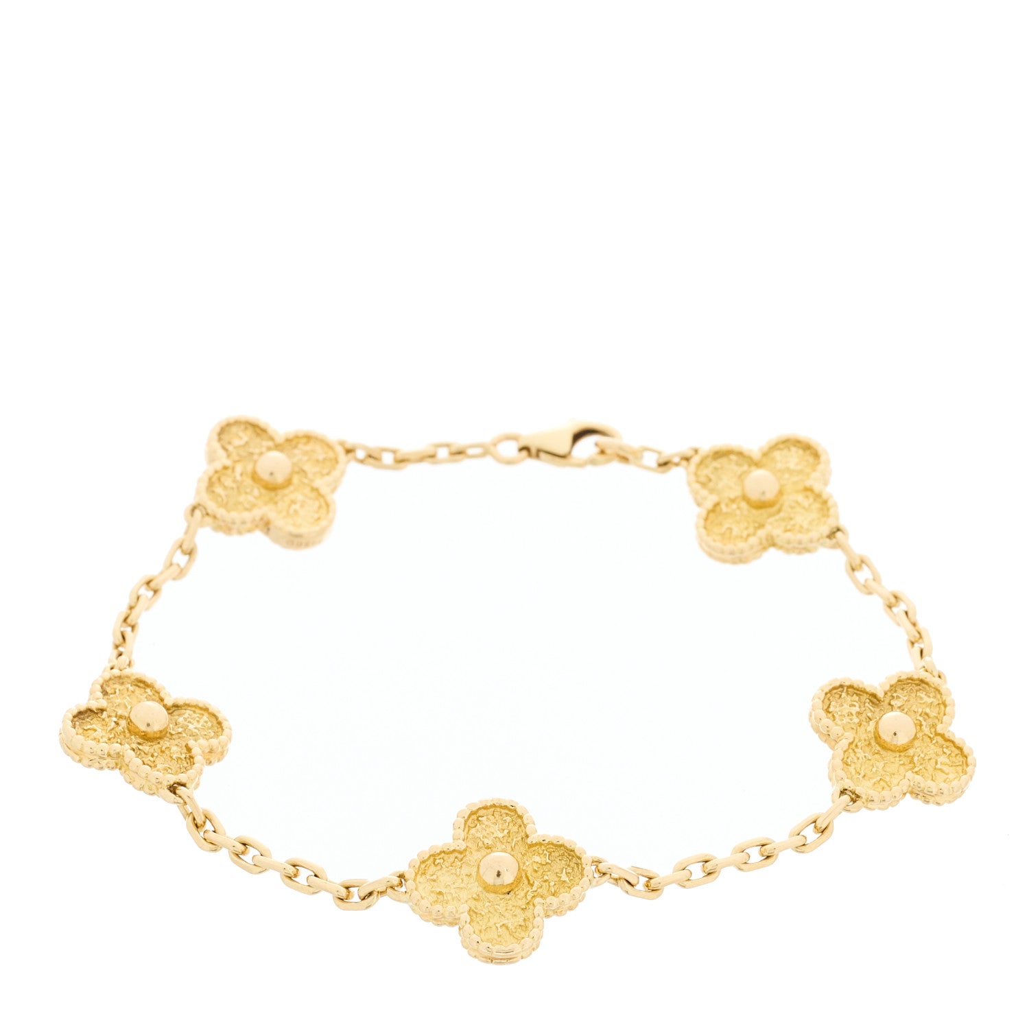 Van Cleef & Arpels 18K Yellow Gold 5 Motifs Vintage Alhambra Bracelet 1 of 5