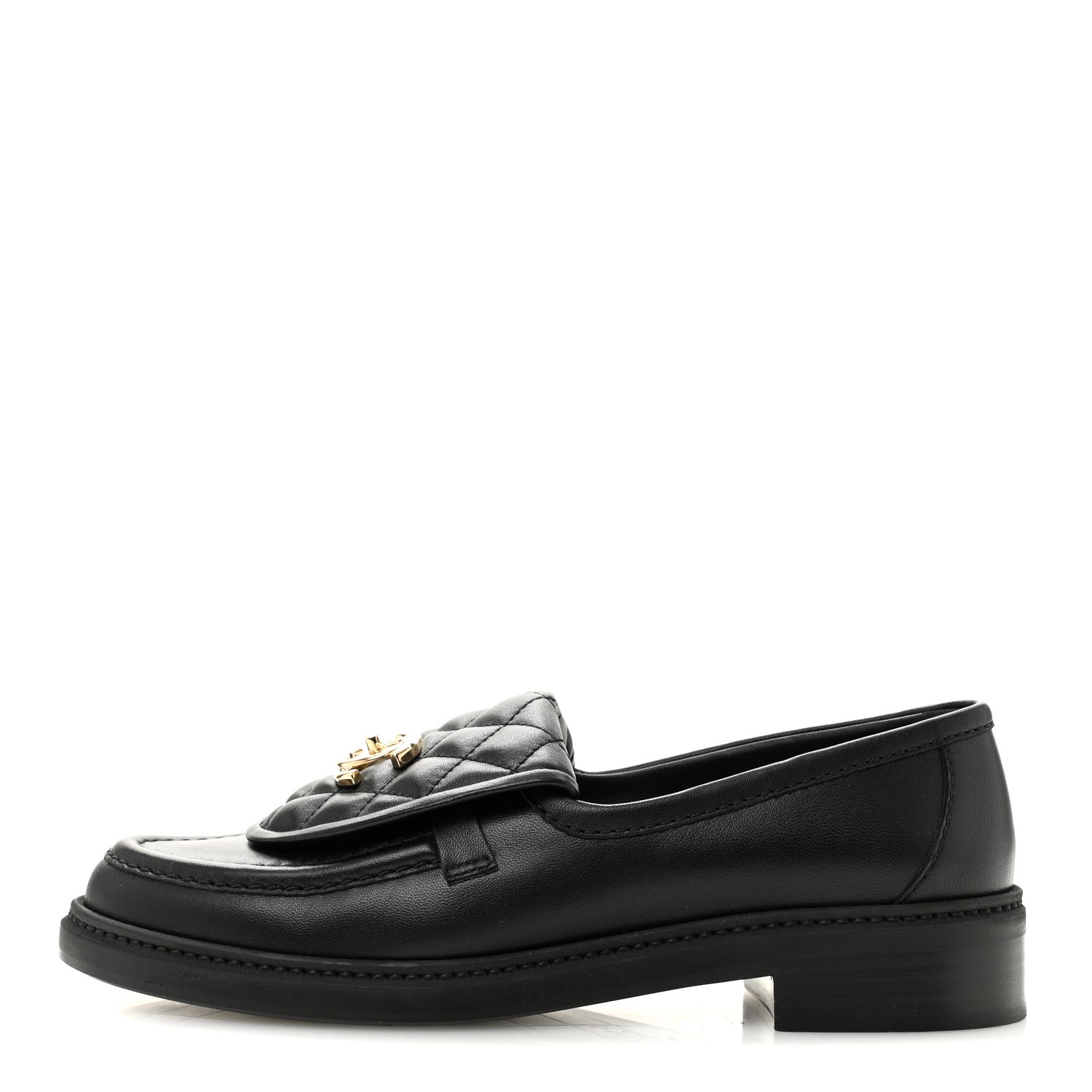 Chanel Lambskin Quilted CC Turnlock Loafers 38 Black 1 of 11
