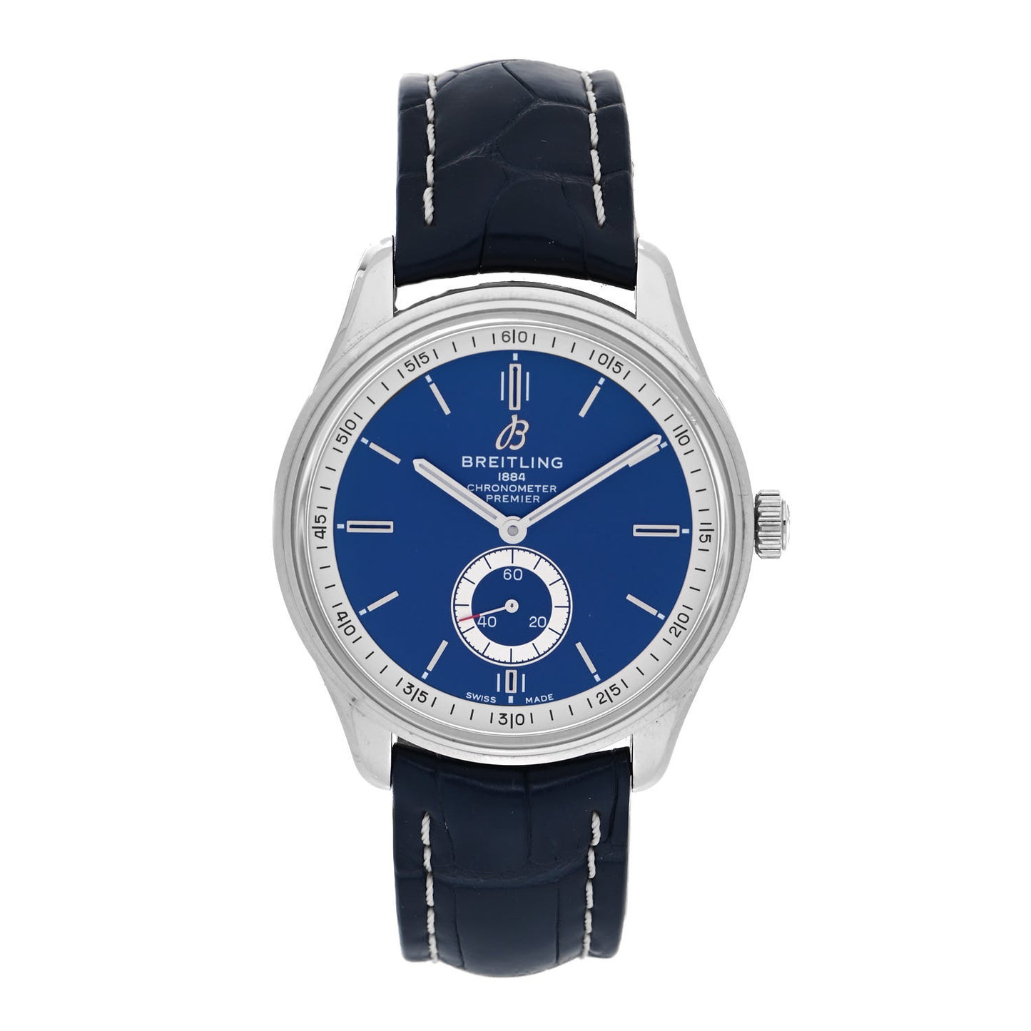 Stainless Steel Alligator 40mm Premier Automatic Watch Blue A37340