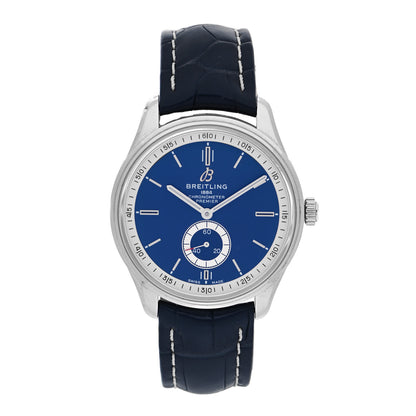 Breitling Stainless Steel Alligator 40mm Premier Automatic Watch Blue A37340 1 of 5