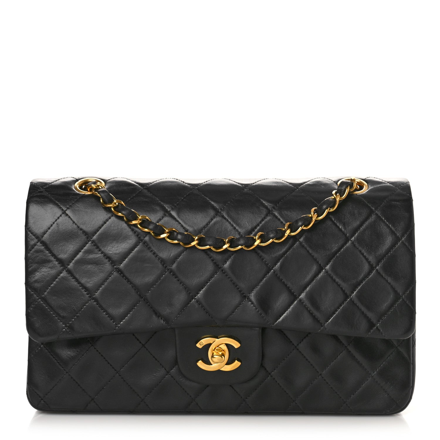 Chanel Lambskin Quilted Medium Double Flap Black 1 of 15