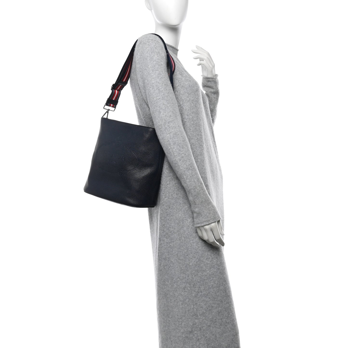 Vitello Daino Logo Crossbody Bag Baltico