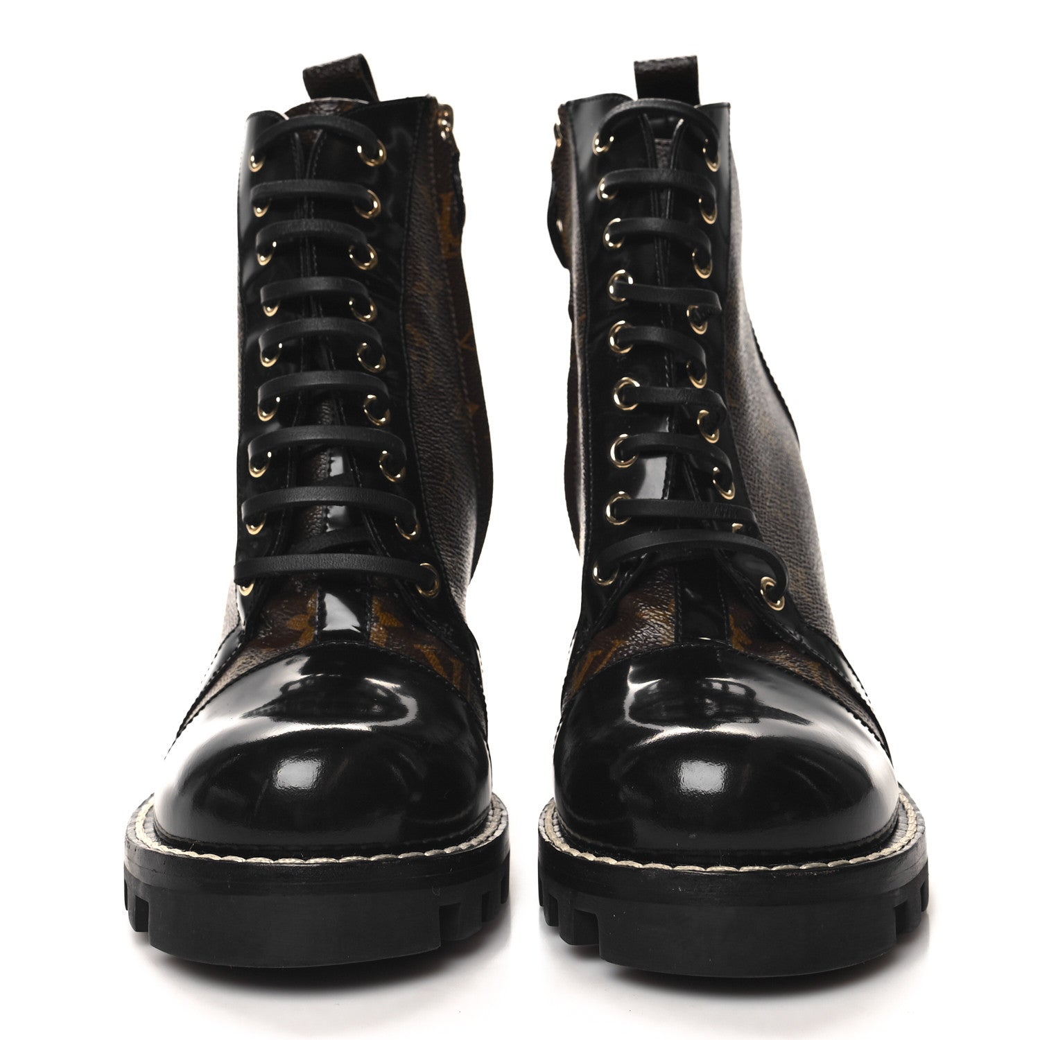 Louis Vuitton Patent Calfskin Monogram Star Trail Ankle Boots 40 Black 2 of 8