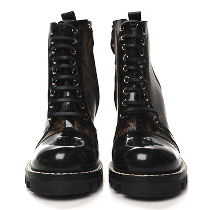 Louis Vuitton Patent Calfskin Monogram Star Trail Ankle Boots 40 Black 2 of 8