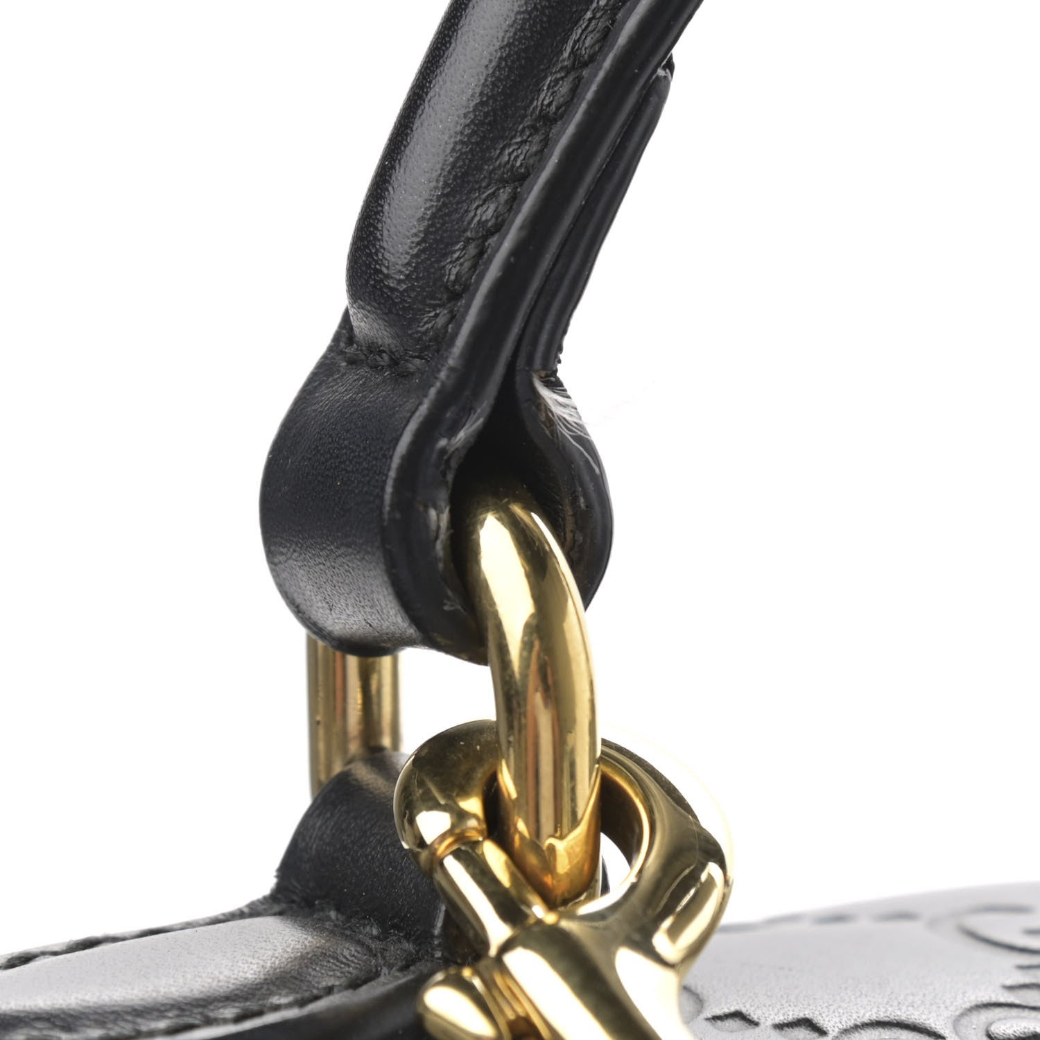 Gucci Guccissima Signature Small Padlock Top Handle Bag Black 12 of 16
