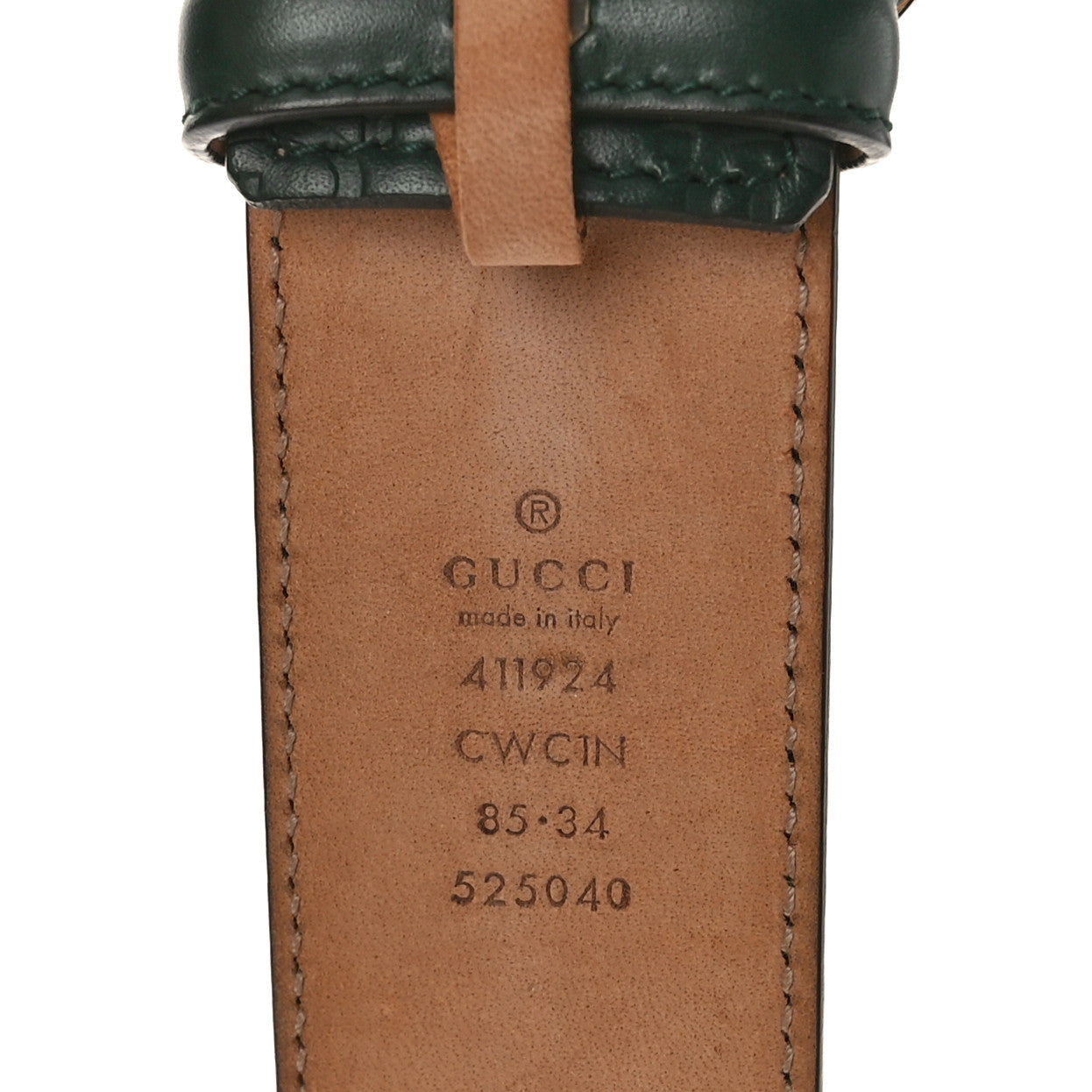 Guccissima Signature Interlocking G 40mm Belt 85 34 Green