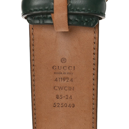 Gucci Guccissima Signature Interlocking G 40mm Belt 85 34 Green 3 of 5