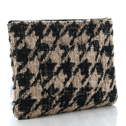 Chanel Tweed Shearling Quilted Chanel Cosmetic Pouch Beige Black 3 of 10